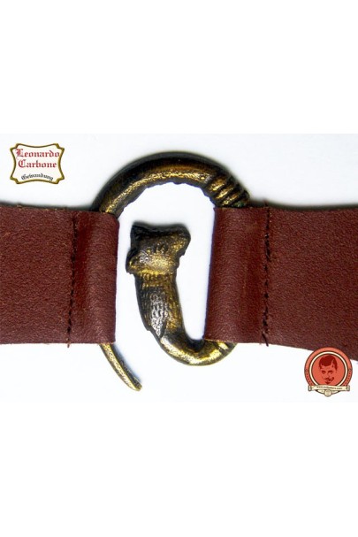 Metal clasp fox with leather