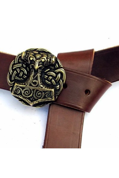 LARP Leather Belt "Mjolnir" - 4 cm
