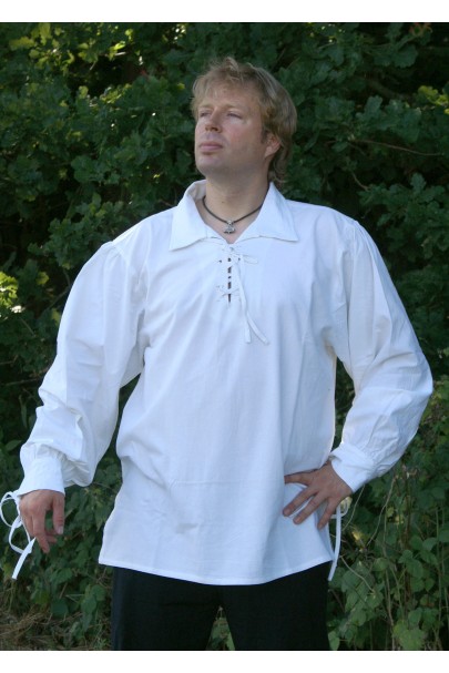 Camisa de algodón de Baja Edad Media, beige